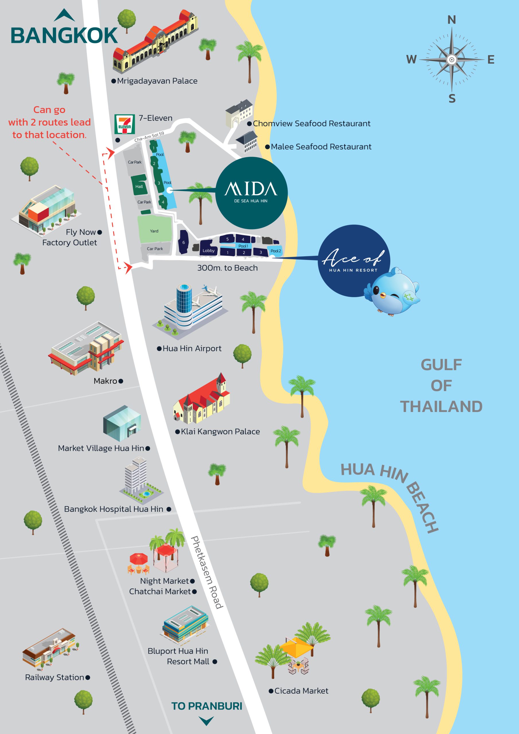Ace of Hua Hin Resort Hotel Map